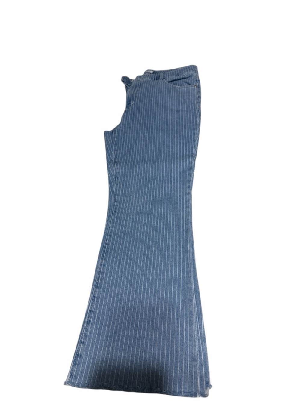 LOFT Blue Pinstripe Flare Jeans